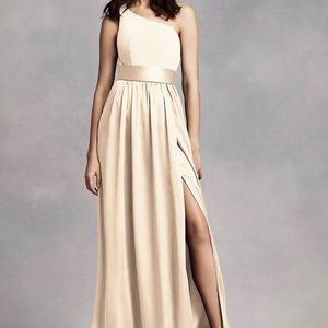 Vera Wang One Shoulder Dress with Satin Sash